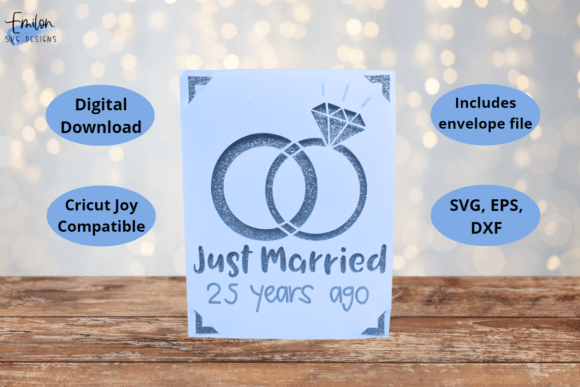 Download Just Married 25 Years Ago Card SVG - Married Collection