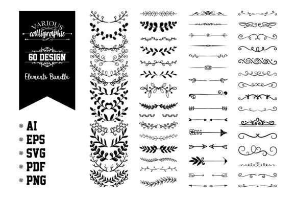 Download Various Calligraphic Design Elements Set - Element Collection